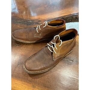 Steve Madden P-Ivon Tan Leather Chukka Boots Men's 10.5 Lace Up Casual India